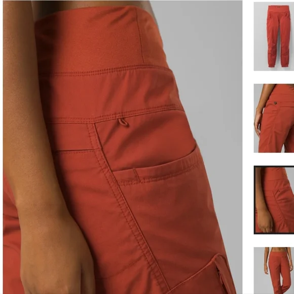 Prana Kanab Clay Rust Orange Organic Cotton Blend Jogger Hiking Pants Sz S - Picture 4 of 16